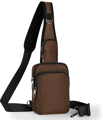 BROADREAM Bolso Bandolera Hombre antirrobo Bolsa Pecho Pequeña con múltiples compartimentos, Bolsa de Pecho Cintura Riñonera Bolso Cruzado con cierre de cremallera y bloqueo RFID, resistente al agua