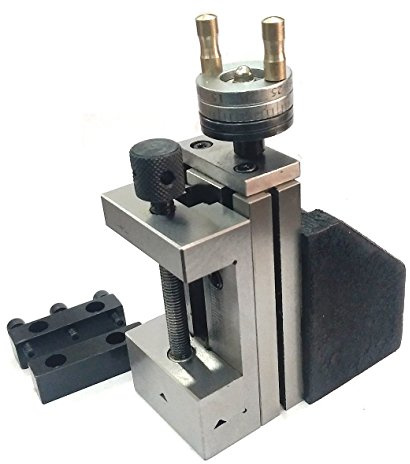 AD INTERNATIONAL Mini-Drehbank, vertikal, mit 50 mm, Schwarz und Grau, Stahlschraubstock, sofortiges Fräsen, kleine Drehbank