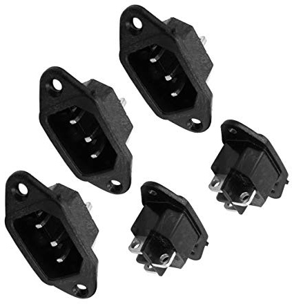 Aexit Cuiseur de riz mâle 3 prises IEC C14 prise de courant 250V 10A 5 pcs UF163286D733403B