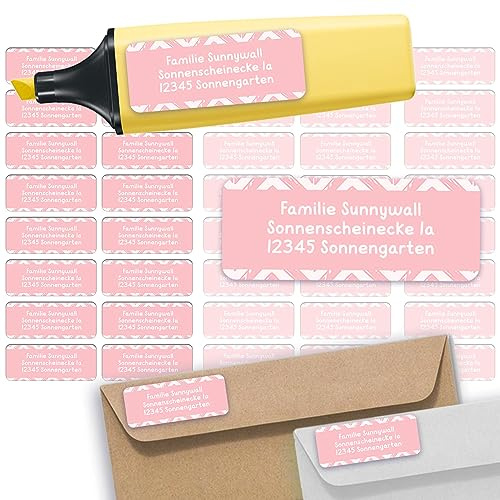 Adressaufkleber Pattern Pink Absenderetiketten personalisiert 110 Stück