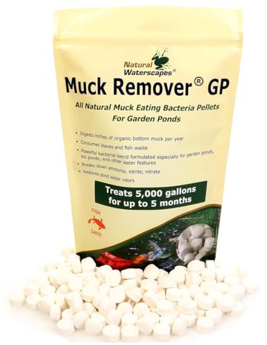 Natural Waterscapes Muck Remover GP – 150 Pellets | Koi-Teichschlammentferner | sicher für Fische | behandelt bis zu 5.000 Gallonen bis zu 5 Monate
