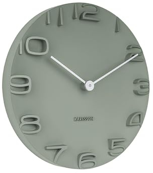 Karlsson Wanduhr On The Edge - Dschungel Grün/Chrom - Ø42cm | Rund - skandinavisch - Kunststoff - Wanduhr Modern Wohnzimmer - Wanduhren