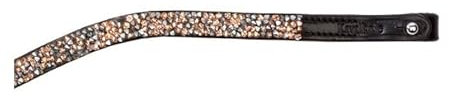 Stirnband Button Candy, W, schwarz, rosa-silber Steine