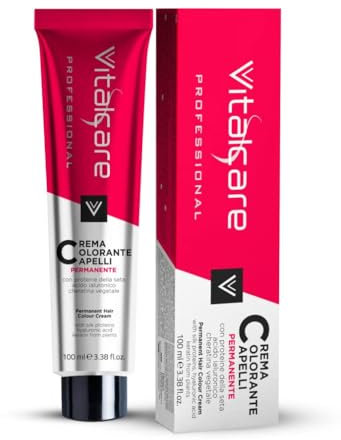 Vitalcare | Professional - Colorazione Permanente Professionale, Crema Colorante Capelli, Tintura Capelli con Proteine della Seta, n° 8/00, Biondo Chiaro, 100ml