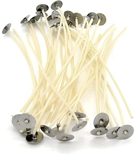 10 pieces of 300 mm / 30 cm Pre Waxed Candle Wicks with Sustainers Long Tabbed for Candle Making DIY Crafts