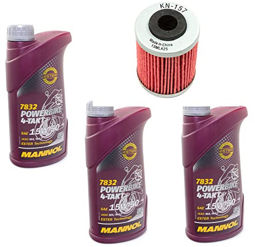 Motoröl Set 15W50 3 Liter + Ölfilter KN157 für Beta KT M