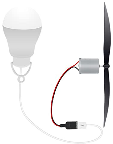 JINTIANSDS Micro Wind Turbine,Generador de viento de la hélice del molino de viento de 2 cuchillas,Generador de motor eléctrico de CC DIY para la herramienta de enseñanza Modelo de ejemplo