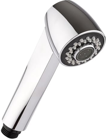 SwissWave Douchette de Cuisine Style 55mm Double Jet ABS Chrome | Raccord G1/2 mâle - commutateur aéré ou pulvérisation - buses anticalcaire - mitigeur extractible