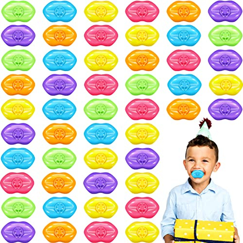 Deekin 100 Pcs Lip Whistles Multicolored Whistle Toy Siren Whistle Plastic Party Favors for Christmas Prizes, Assorted Colors, 2.5 Inch