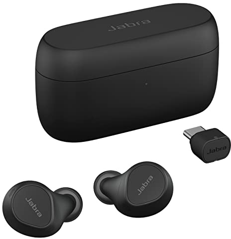 Jabra Evolve2 Buds True Wireless Bluetooth Earbuds, Active Noise Cancellation, MultiSensor Voice Technology and Wireless Charging Pad - Certified to work with your virtual meeting apps - Black