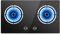 Gas cooktop 28 Inch Gas Hob Stovetop/2 Burners LPG/NG Dual Fuel 2 Sealed Burners Kitchen Slope Edge Tempered Glass Built-in Gas Hob (Liquefied gas)