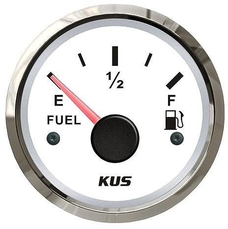 Indicador de nivel de combustible de aceite de 52 mm, 0-190 hm, 12 V/24 V, medidor de nivel de tanque de aceite para barco, RV, autocaravana, camión, vehículos marinos (blanco)