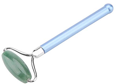 MUNEFE Natürlicher Jade-Roller Für Das Gesicht, Jade-Gesichtsroller, Gesichtsmassageroller Zur Hautverjüngung, Anti-Aging-Hautpflege-Werkzeug(Blauer Stab)