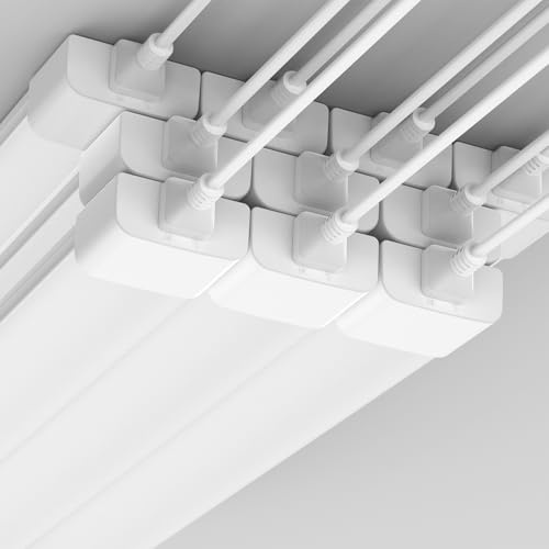 10 x LED Feuchtraumleuchte 150cm, 45W 4000K Neutralweiß Deckenleuchte Feuchtraum Flach, 5000LM LED Feuchtraumlampe, IP65 Wasserfest Werkstattlampe, Kellerleuchte, Neonröhre für Büro Lager Garage