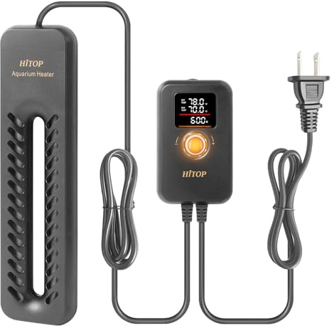 HITOP 600W Digital Submersible Aquarium Heater: Large Fish Tank Heater with Intelligent Temp Control Device, Titanium Aquarium Heater for Freshwater/seawater for 75-150Gal Tank