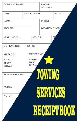 Towing Services Receipt Book: Receipt Template | 6 x 9 inches 120 Pages | Roadside assistance