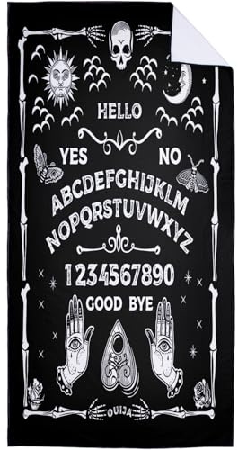 Violetpos Tarot-Totenkopf Strandtuch 90x180 cm Schnell Trocknende Schädel Badetuch Sandfrei Handtuch Sonne Mond Strandhandtuch Gothic Strandtücher Groß Badehandtuch