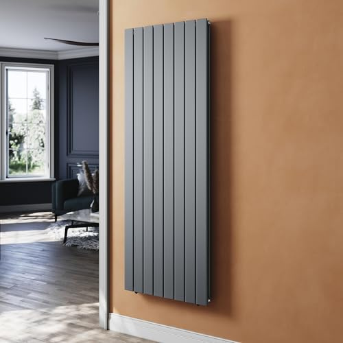 SUNXURY - Radiador plano para baño (1800 x 619 mm, diseño vertical, doble capa, conexión central, calefacción de agua caliente