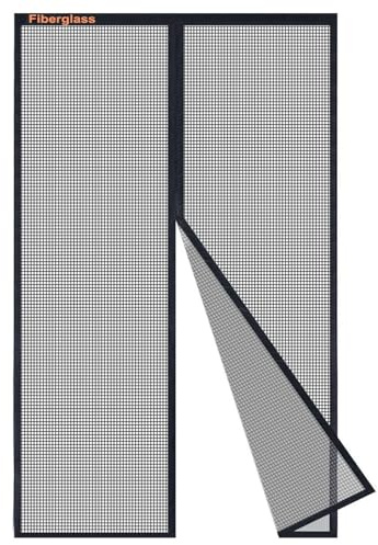 Risareyi Fliegengitter Balkontür Magnet aus Fiberglas 60x120cm, Schwarz