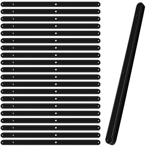 Kunjocy 10 Paar Schubladenschienen, 300 mm, Weißer Kunststoff, Seitliche Montage für gerillte Schubladen (Schwarz)