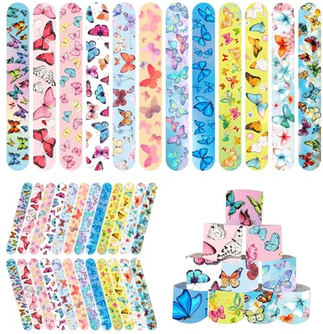 Mienocol 24 st fjärilsarmband, armband, slapband, fjärilsfest, snapband, armband, för tema, födelsedagsfest, tillbehör, klassrum, priser, julklappar