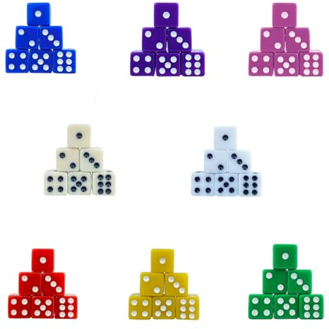 AOEVUIR 40 Pcs Dadi da Gioco in Acrilico 8 Traslucido Colori Esaedro Dadi per enzi, Farkle, Yahtzee, Bunco or Insegnare i Matematici