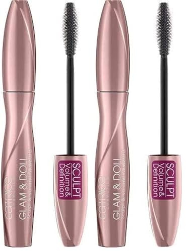 Catrice Glam & Doll Sculpt & Volume Mascara, Nr. 010, Schwarz, volumengebend, definierend, matt, vegan, ohne Mikroplastikpartikel, Nanopartikel frei, ohne Parfüm, 2er Pack (9.5ml)