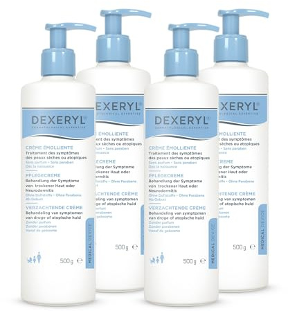 Dexeryl® Pflegecreme bei trockener Haut und Neurodermitis, 4 x 500 g