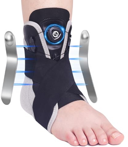 COMFORCE Ankle Brace for Women & Men (US 6-11/Women, 7-10/Men | EU 35-43), Adjustable Metal Support for Sprains, Achilles & Plantar Fasciitis - Breathable Design for Injury Recovery & Sports