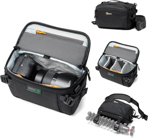 Lowepro ProTactic Lite SLX 110 AW III kamera slingväska, professionell kamera, regnskydd, lättviktig crossbody slingryggsäck, för fotografering, videograf, volym 4L, för DSLR/spegelfri