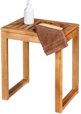 WENKO Pallmod. Fondi fyrkantig badrumspall av massivt akaciaträ FSC®-certifierad 60 x 39 x 30 cm brun