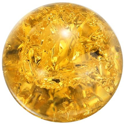 sourcing map Sfera di cristallo da 30 mm, in vetro incrinato di ghiaccio, sfera decorativa solida, ornamento per Feng Shui, divinazione, divinazione della fortuna, fontana da tavolo, ambra