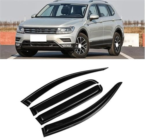 DZSLLOOI Regenabweiser Set Für VW Für Tiguan 2017-2021 Tür Fenster Visier Wind Regen Sonne Rauch Schutz Deflektor Vent Schatten Regenmantel Auto Windabweiser