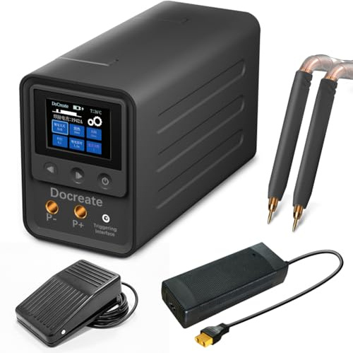 HUIOP Appareil de soudage par points numérique professionnel, fer à souder par points portable avec condensateur de fa, machine de soudage par points haute puissance, affichage numérique couleur 2,4