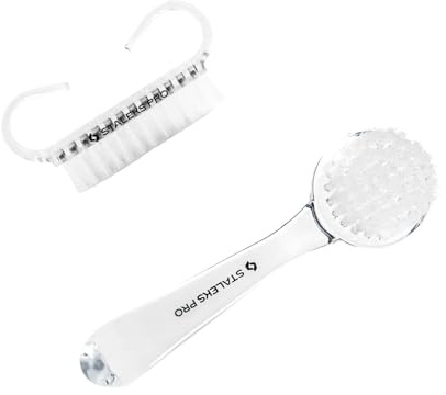 STALEKS PRO Set 2 cepillos de uñas para manicura para eliminar polvo. DBE 1-2