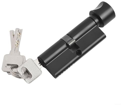 Sleek Modern Look Aluminium Knob Cylinder for Doors with Advanced Antitheft for Protection (Black)