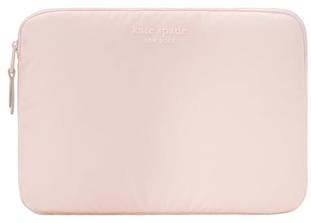 kate spade new york Puffer Laptop Sleeve 14 Inch - Chalk Pink - Compatible with All MacBook M Series Devices up to 14 Inch | Stylish Laptop Case w/Magnetic Closure Exterior Pocket for 13 to 14 MacBook Pro M5 Max/M5 Pro/M4 Max/M4 Pro/M3 Max/M3 Pro