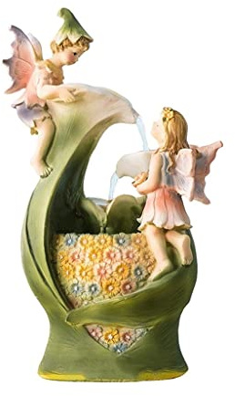 YNIYUJKL Tischbrunnen Mit Engel, Höhe 26 cm, Für Wohnzimmer Und Schlafzimmer, Wasserbrunnen Aus Kunstharz, Tischbrunnen, Basteldekoration Für Zuhause, Büro, Schlafzimme