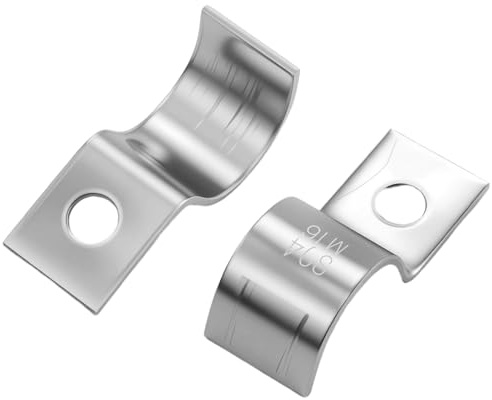 28 Stück Kabelschellen Metall Rohrschellen,16mm V2A Edelstahl 304 Rohrbefestigung,Einzelloch U-Rohrschellen Befestigungsschelle für Unterputz Wasserrohre Installation
