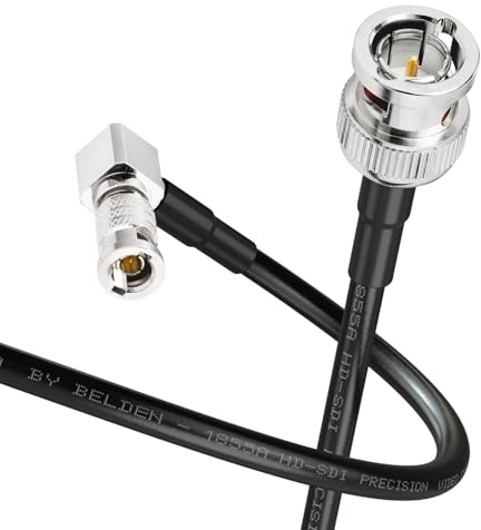 Superbat Cavo SDI 6G Micro HD BNC a BNC 75 Ohm Belden 1855A Sottile 3m | Doppia Schermatura, HD BNC Angolato Maschio a BNC Maschio, 4K, Flessibile, per Blackmagic, CoaXPress CXP12, Videocamera