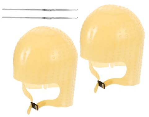 TOPPERFUN 2 Stück Silikon Strähnchenhauben für Haare zum Hervorheben Wiederverwendbar mit Haken Nadel Haut und Ohrschützend für Salon und Heimgebrauch