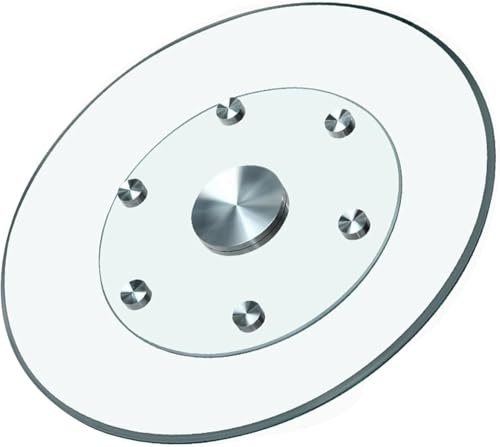 Plateau tournant silencieux en verre trempé de 60 cm, plateau de service rond transparent pour fêtes et événements, idéal pour buffet, cuisine, salle à manger.