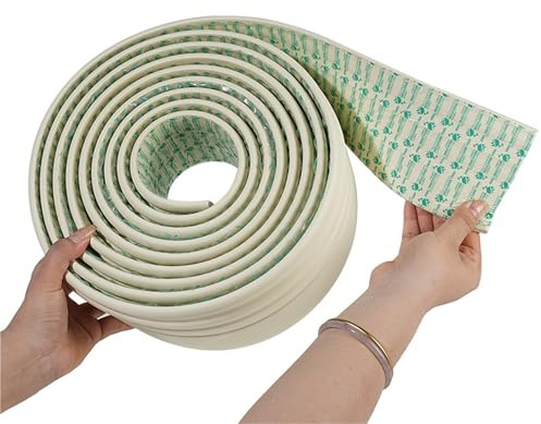 16.4FT Upgrade Wall Base Molding Trim Peel and Stick Rubber Baseboard Moulding for Vinyl Caulk and Strips Cover for Floor(Creamy White,120mm)(Creamy White,98mm)