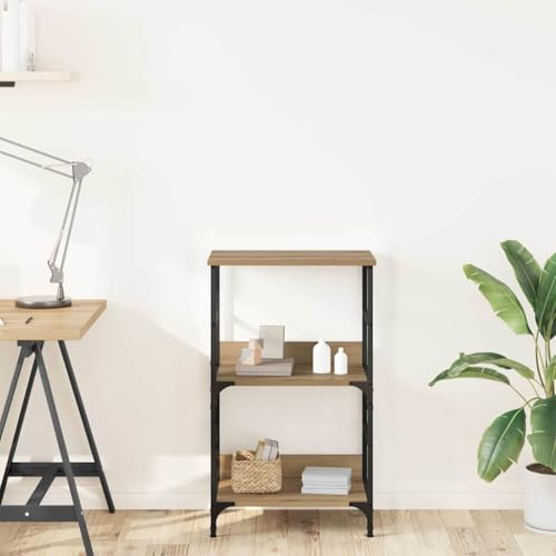 Owoxanthellate Bücherschrank Artisan-Eiche 50x33x82 cm Standregal mit 2 Fächern Massiver Holzwerkstoff Moderne Optik und Stabilität für Living Room Home Office Bedroom
