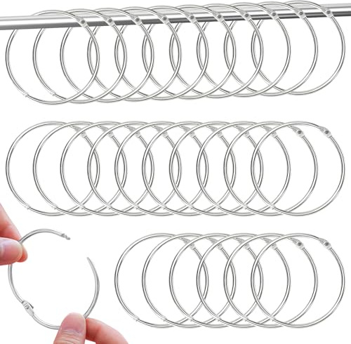 40 stycken gardinringar för öppning gardin hängande ringar upphängningsringar metall, lämplig för gardiner och gardinstänger för sovrum och badrum