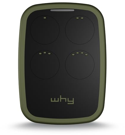 WHY EVO NOA Deep Green Radiocomando Multifrequenza da 280 a 868 MHz Apricancello Rolling Code Codice Fisso Autoapprendente 4 in 1 Telecomando Garage Cancello Programmabile Ergonomico a Lungo Raggio