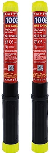 Fire Safety Stick - FSS100 Double Pack (FSS100-DBLE Fire Extinguisher A, B, C, F & Electrical -100 Seconds Discharge x2 units - Light & Compact, No Residue, No Mess, Non-pressurised, 15 year Shelf)