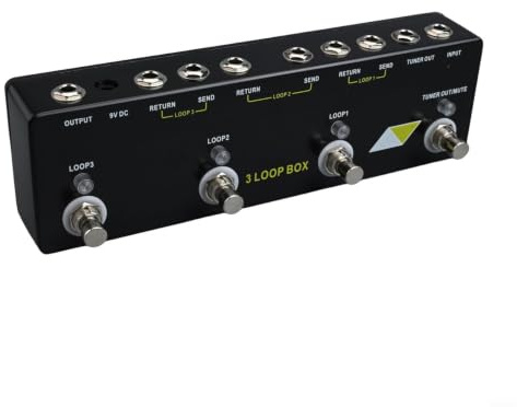 Gitarr looper pedal för MOSKYaudio 3 Loop Box True Bypass Tuner Tyst Metall Skal Live Performance Inspelning Övning