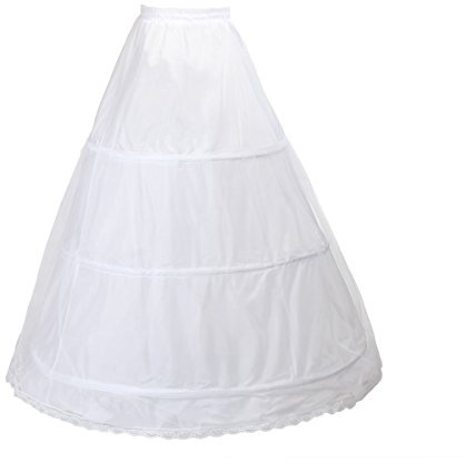 TUKA Sottogonna 3 Cerchio, Crinolina Sottoveste, per Vestito Abito da Sposa, Taglia L, Adatto per Taglia 42 - Taglia 52, Oversize. Bianco, TKB0005-White-X