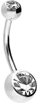 PIERCINGLINE Bauchnabelpiercing Titan | STERILISIERT | Piercing Bananabell Banane | Längenauswahl